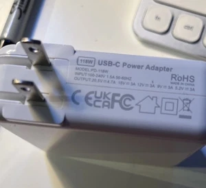 PD-118W USB-C Power Adapter Charger For Apple MacBook Air Pro - Picture 1 of 3