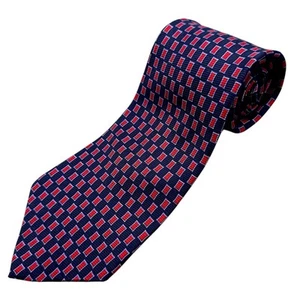 Claybrooke 100% Silk Dress Tie Made in Italy Geometric Rectangle Print 59" 3.75" - Picture 1 of 10