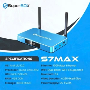 🔥 NEW SUPERBOX S7 MAX - Free Overnight Shipping 🔥 Android TV Streaming Box 🔥 - Picture 1 of 12