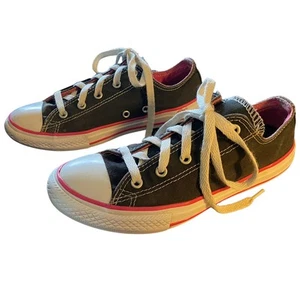 Converse All Star Black & Pink Sneakers Girls Size 3 - Picture 1 of 9