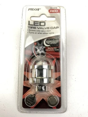Pilot CZ-101R Tire Valve Stem Cap - Red LED, Battery Operated - Image 1 of 4