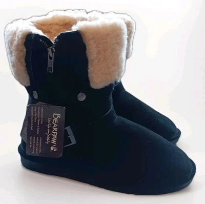 Bearpaw женщин SZ: 9 Madison черная замша шерстяная смесь подкладка овчины ботинки новый без коробки - Изображение 1 из 4