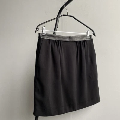 Minifalda negra con cuero MAJE para mujer talla 38 Foto 1 de 4