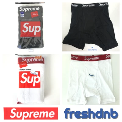 Calzoncillos Boxer Supreme Hanes Negro/Blanco - S/M/L 100% Genuinos Auténticos!