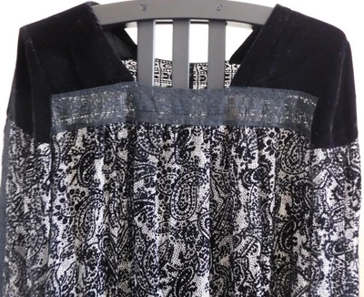 Top Sundance Talla XL Mujer Seda Rayón Terciopelo Burnout - Negro y Beige Paisley Foto 1 de 2