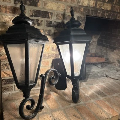 Винтажные алюминиевые наружные бра 30 дюймов с подсветкой переднего входа - Изображение 1 из 4