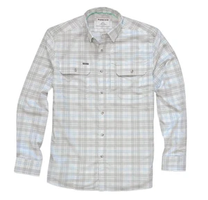 Poncho Men's Size XL WhitePlaid Flannel Shirt Magnetic Pocket Outdoor Fishing - Picture 1 of 9