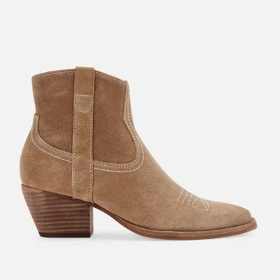 Dolce Vita Amisha Suede Heeled Booties Western Boots Tan/Taupe Womens Size US7.5 - Image 1 of 4