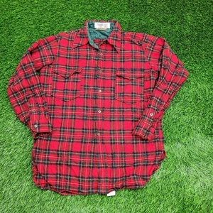Vintage Pendleton Plaid Jacket Medium 20x30 Red Flannel - Picture 1 of 17