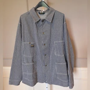 Vintage 50s 60s Osh Kosh Bgosh Railroad Chore Jacket Hickory Stripe Size 50 Coat - Bild 1 von 9
