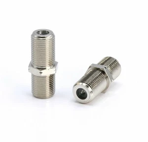 Coaxial Cable Extension Adapter | 100 Pack | Satellite Cable TV Compatible F-Pin - Picture 1 of 6
