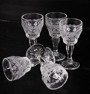 5 vasos de chupito de cristal pulido fino Art Queen Lace Queen encaje Bohemia #F - Imagen 1 de 7