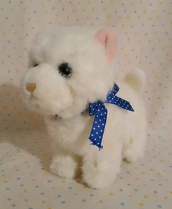 Gund Catnip White Cat Stuffed Animal Kitten Plush Toy 7” Blue Eyes Ribbon - Picture 1 of 8