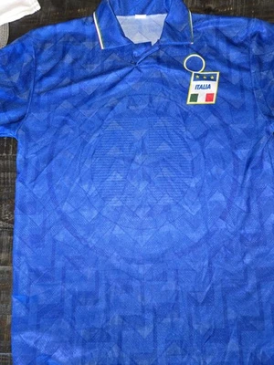 Italian Mens Graphic Soccer Shirt / Jersey Blue Size XL - Image 1 of 4