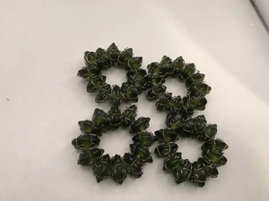 4 anelli tovagliolo verde e oro - Foto 1 di 4