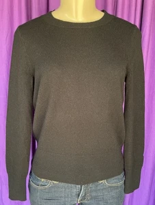J. CREW Black Classic Fit Long-Sleeved Cashmere Pullover Sweater Size XXS *flaw - Picture 1 of 10