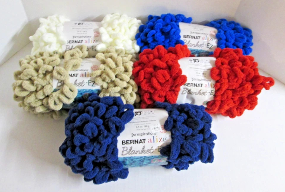 1 Skein Bernat Alize Blanket E-Z Yarn #7 - See color Choices 6.4oz Loops
