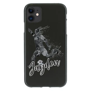 Personalised Initial Phone Case For iPhone 14/13 Grey Marble Football TPU Cover - Picture 1 of 8