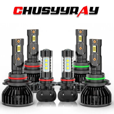 LED Headlights + Fog Light 6x Bulbs for 2003 2004 2005 2006 GMC Sierra 1500 3500 - Image 1 of 4