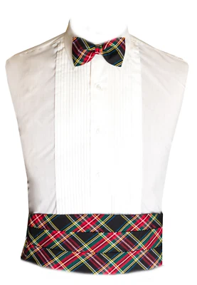 Juego de pajarita y pajarita a cuadros tartán de Navidad Foto 1 de 2