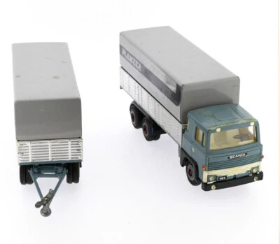 SCANIA 141 Tekno Planzer porteur caisse rigide et remorque transports  - Photo 1/4