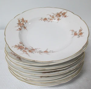 Antique Carlsbad Austria AK Hand Painted, Orange Floral (8) Soup Bowls - Bild 1 von 3