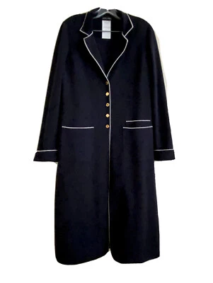 TRAJE MUJER RENA LONG VINTAGE LARGO LANA BOTONES DORADOS CHAQUETA Y FALDA PLISADA Foto 1 de 4