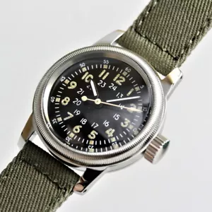 Elgin Military Watch M.R.M.W. Montre Roroi TYPE A-17 Black Men's reproduced:JP - Picture 1 of 5
