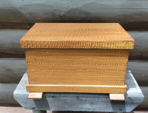 Vintage Grain Painted Document Box or Diminutive Miniature Wooden Blanket Chest Cover