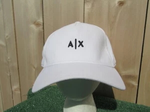 Armani Exchange AX White Small Logo Snapback Baseball Hat Cap - Picture 1 of 9
