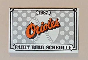 1987 Baltimore Orioles Baseball Pocket Schedule MLB EARLY BIRD ⚾️⚾️ - Picture 1 of 2