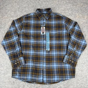 Eddie Bauer Bristol Flannel Button Up Shirt Long Sleeve Plaid Mens Large L - Bild 1 von 13