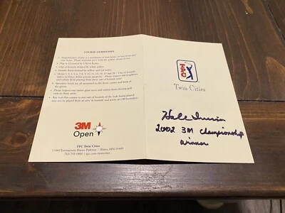 黑尔·欧文签名 TPC 双城高尔夫记分卡 2002 年 3M 冠军冠军 PGA — 第 1/2 张图片