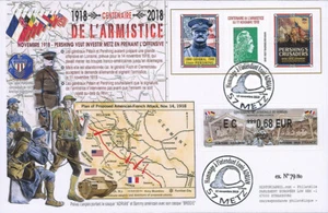 CENT18-5 : 2018FR - Maxi-FDC ARMISTICE 1918 Corps Exp. Américain Gal. Pershing - Picture 1 of 2
