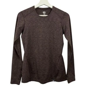 Top de mujer REI marrón jaspeado manga larga talla XS - Imagen 1 de 4