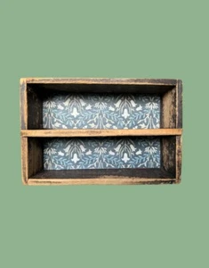 William Morris Upcycled Antique Wooden Cutlery Tray Kitchenalia with Blackthorn - Picture 1 of 7