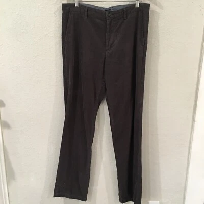 Pantalones Izod Hombres 34x34 Pana Chino Gris 100% Algodón Cónico Frente Plano Años 90 Y2K Foto 1 de 4