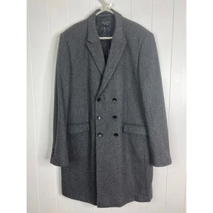 Theory Relaxed Double Breasted Gray Tweed Wool/Cashmere Overcoat Size XL - Picture 1 of 10
