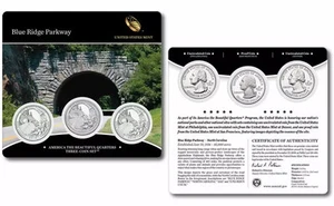 2015 Blue Ridge Parkway America The Beautiful 3-Coin Quarter Set - Picture 1 of 1