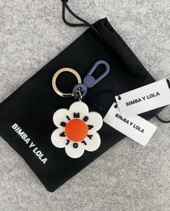 BIMBA Y LOLA Diseñador Llavero Goma Flor Declaración Dije Logo Accesorio Nuevo con Etiquetas - Imagen 1 de 5