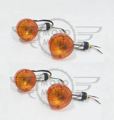 Front & Rear X4 Indicators Blinkers Turn Signals For Suzuki GN125 GN250 - Image 1 of 4