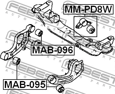 FEBEST MITSUBISHI FRONT DIFFERENTIAL MOUNT - MM-PD8W - Image 1 of 2