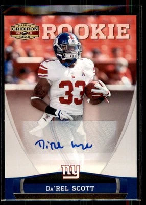 2011 Gridiron Gear Autographs Gold Da'Rel Scott #167 New York Giants Auto /299 - Image 1 of 2