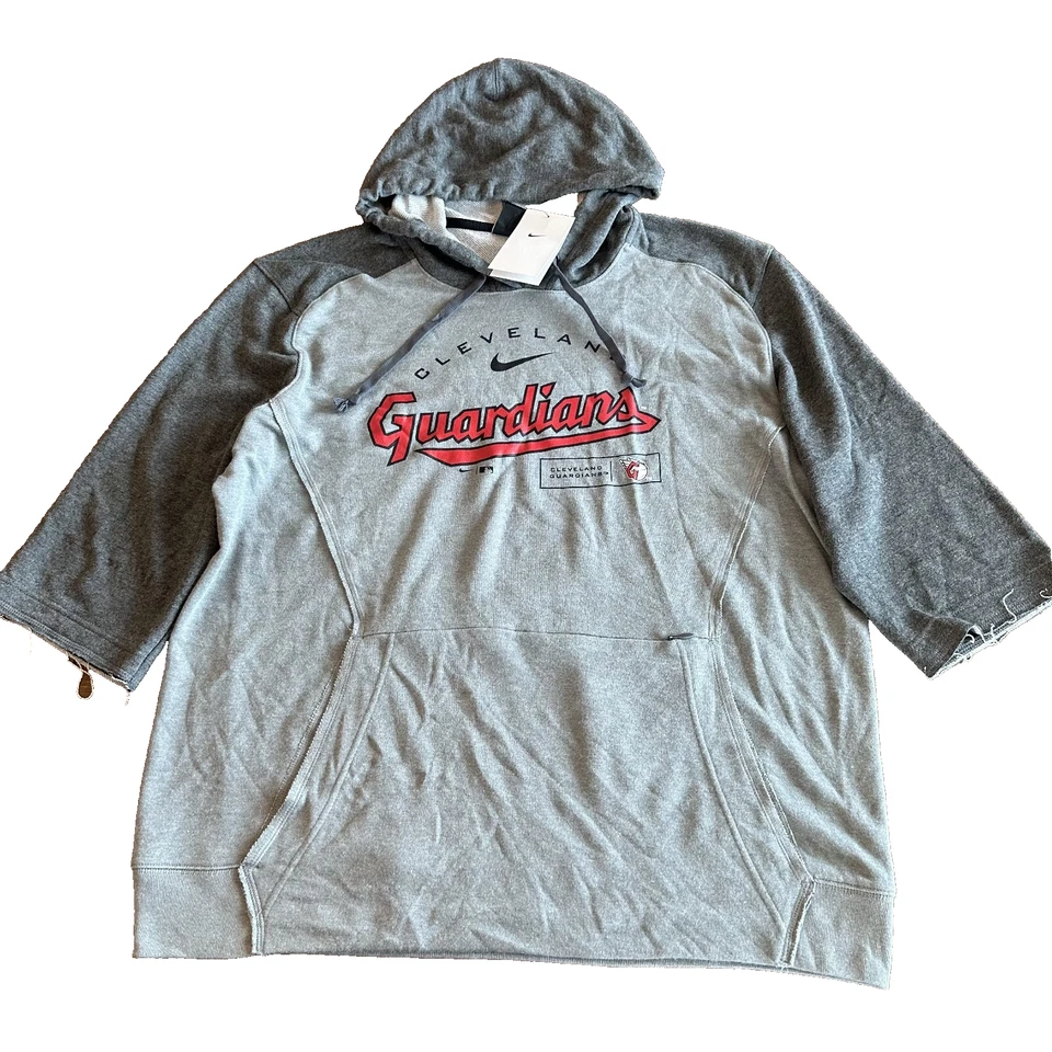 Cleveland Guardians Nike Team Modern Arch 3/4 Sleeve Pullover Hoodie Size XL