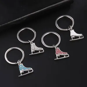 Ice Skate Shoes Keychains - Zircon Crystal Pendant Keyring Trendy Sports Jewelry - Picture 1 of 16