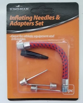 5pcs Sports Ball Inflator Inflating Kit Air Pump Needles & Extension Hose Needle