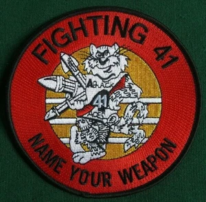 Parche militar Black Aces Fighting 41 VF 41 ~ TOMCAT ~ Nombra tu arma USN - Imagen 1 de 6