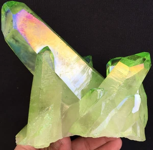 628g Viridescent Spirit Aura Crystal Titanium Bismuth Silicon Cluster ip0396 - Picture 1 of 11
