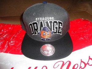 SYRACUSE NARANJAMEN~MITCHELL & NESS~GRAFITO A PRESIÓN CON ARCO NEGRO~SOMBRERO/GORRA - Imagen 1 de 3