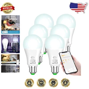Energy-Efficient Bluetooth Smart LED Bulbs, 6-Pack, Voice Control with Alexa - Picture 1 of 9
